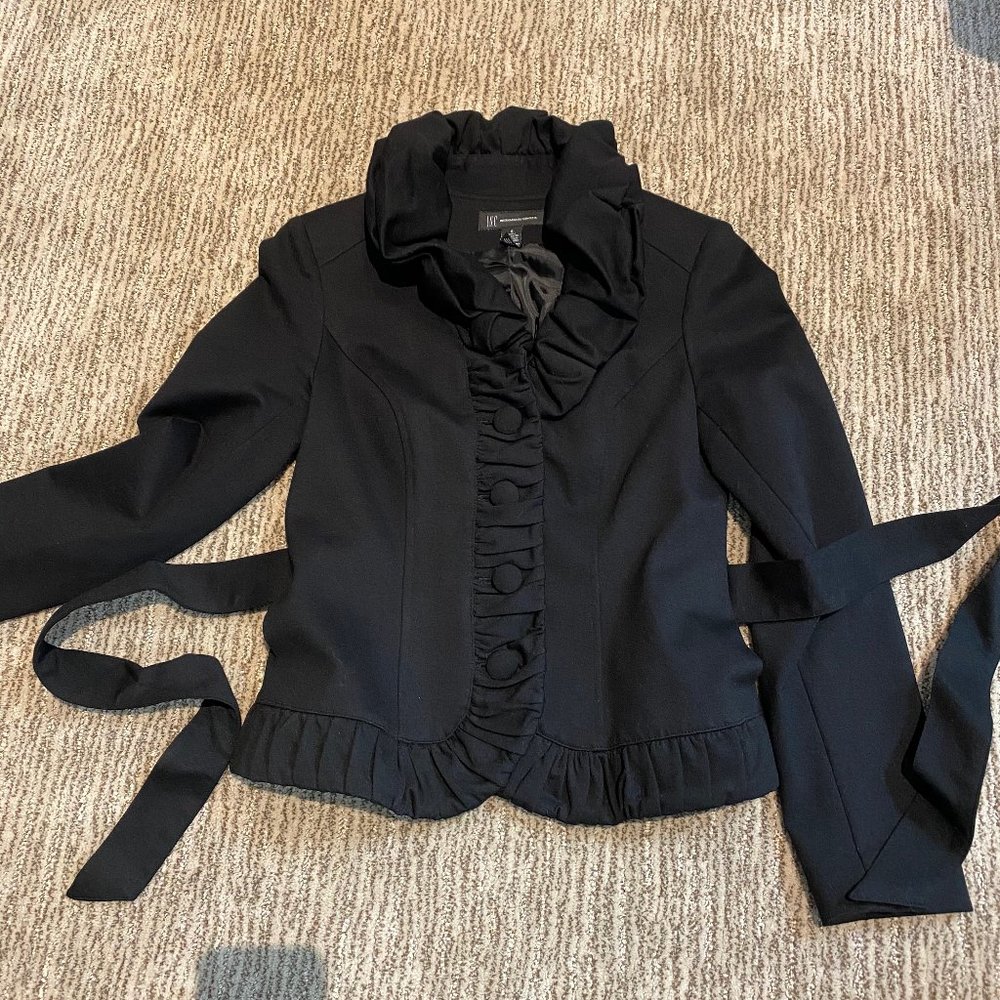 Black INC Ruffle Blazer with Tie